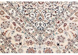 Tappeto Nain 6la Medaglione Floreale Avorio Blu 207x314 Cm