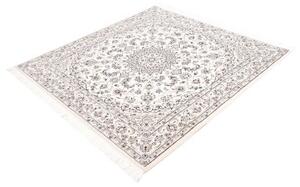 Tappeto Nain 9la Medaglione Floreale Avorio Blu Scuro Quadrato 150x150 Cm