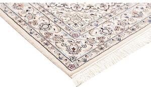 Tappeto Nain 9la Medaglione Floreale Avorio Blu Scuro Quadrato 150x150 Cm