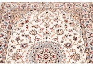 Tappeto Nain 6la Medaglione Floreale Avorio Blu Corsia 80x336 Cm