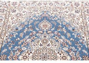 Tappeto Nain 9la Medaglione Floreale Azzurro Avorio 108x166 Cm