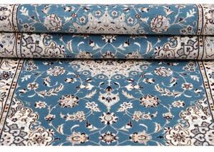 Tappeto Nain 6la Medaglione Floreale Blu Bianco Avorio Corsia 90x309 Cm