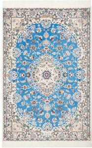 Tappeto Nain 6la Medaglione Floreale Azzurro Avorio 82x127 Cm