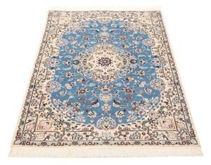 Tappeto Nain 6la Medaglione Floreale Azzurro Avorio 82x127 Cm
