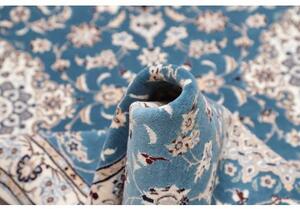 Tappeto Nain 6la Medaglione Floreale Blu Bianco Avorio Corsia 90x309 Cm
