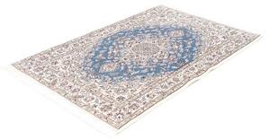 Tappeto Nain 9la Medaglione Floreale Azzurro Avorio 108x166 Cm