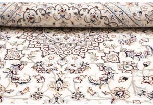 Tappeto Nain 9la Medaglione Floreale Avorio Blu Scuro Quadrato 150x150 Cm
