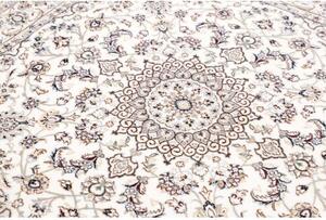 Tappeto Nain 9la Medaglione Floreale Avorio Blu Scuro Quadrato 150x150 Cm