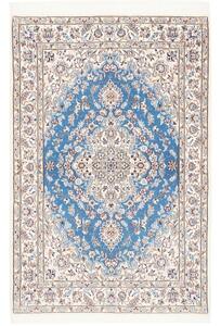 Tappeto Nain 9la Medaglione Floreale Azzurro Avorio 108x166 Cm