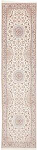 Tappeto Nain 6la Medaglione Floreale Avorio Blu Corsia 80x336 Cm