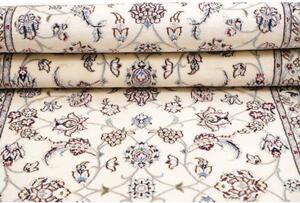 Tappeto Nain 9la Floreale Avorio Blu Scuro Corsia 90x332 Cm