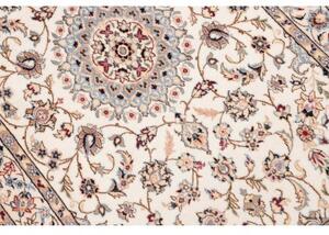 Tappeto Nain 6la Medaglione Floreale Avorio Blu Corsia 80x336 Cm