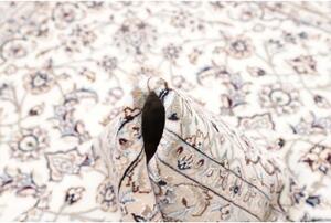 Tappeto Nain 9la Medaglione Floreale Avorio Blu Scuro Quadrato 150x150 Cm