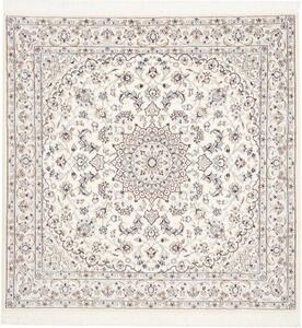 Tappeto Nain 9la Medaglione Floreale Avorio Blu Scuro Quadrato 150x150 Cm