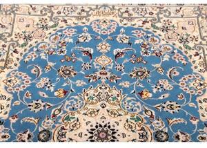 Tappeto Nain 6la Medaglione Floreale Azzurro Avorio 82x127 Cm