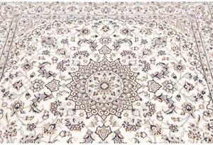 Tappeto Nain 9la Medaglione Floreale Avorio Blu Scuro Quadrato 150x150 Cm
