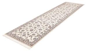 Tappeto Nain 9la Floreale Avorio Blu Scuro Corsia 90x332 Cm