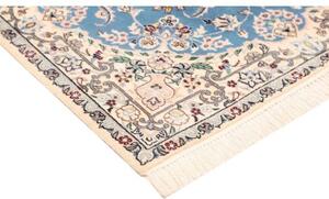 Tappeto Nain 6la Medaglione Floreale Azzurro Avorio 82x127 Cm
