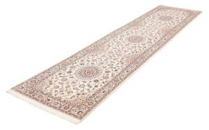 Tappeto Nain 6la Medaglione Floreale Avorio Blu Corsia 80x336 Cm