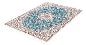 Tappeto Nain 6la Medaglione Floreale Verde Petrolio Avorio 109x145 Cm