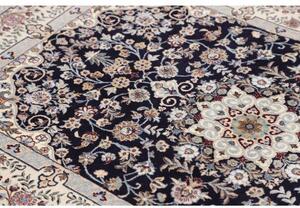 Tappeto Nain 6la Medaglione Floreale Blu Scuro Avorio 103x155 Cm
