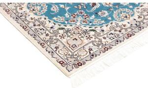 Tappeto Nain 6la Medaglione Floreale Azzurro Avorio 83x121 Cm