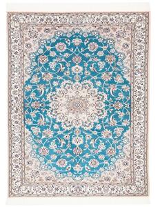 Tappeto Nain 6la Medaglione Floreale Verde Petrolio Avorio 109x145 Cm