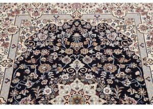 Tappeto Nain 6la Medaglione Floreale Blu Scuro Avorio 103x155 Cm