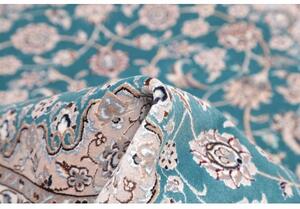 Tappeto Nain 6la Medaglione Floreale Verde Petrolio Avorio 109x145 Cm