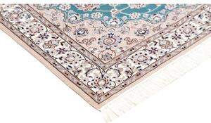 Tappeto Nain 6la Medaglione Floreale Verde Petrolio Avorio 109x145 Cm