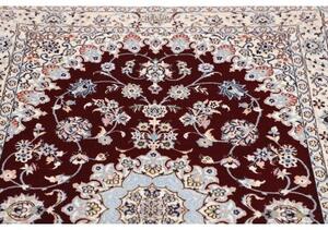 Tappeto Nain 6la Medaglione Floreale Bordeaux Avorio 105x165 Cm