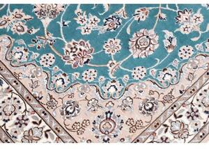 Tappeto Nain 6la Medaglione Floreale Verde Petrolio Avorio 109x145 Cm