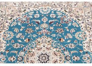 Tappeto Nain 6la Medaglione Floreale Azzurro Avorio 83x121 Cm