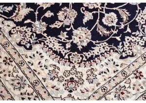 Tappeto Nain 6la Medaglione Floreale Blu Scuro Avorio 102x155 Cm