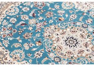 Tappeto Nain 6la Medaglione Floreale Azzurro Avorio 83x121 Cm