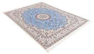 Tappeto Nain 6la Medaglione Floreale Azzurro Avorio 160x203 Cm
