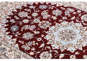 Tappeto Nain 6la Medaglione Floreale Bordeaux Avorio 105x165 Cm