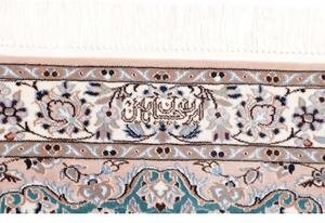 Tappeto Nain 6la Medaglione Floreale Verde Petrolio Avorio 109x145 Cm