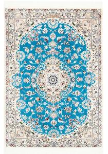 Tappeto Nain 6la Medaglione Floreale Azzurro Avorio 83x121 Cm