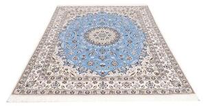 Tappeto Nain 6la Medaglione Floreale Azzurro Avorio 160x203 Cm