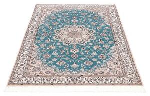 Tappeto Nain 6la Medaglione Floreale Verde Petrolio Avorio 109x145 Cm
