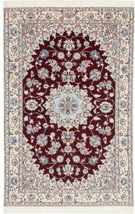 Tappeto Nain 6la Medaglione Floreale Bordeaux Avorio 105x165 Cm
