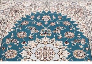 Tappeto Nain 6la Medaglione Floreale Blu Petrolio Avorio 110x164 Cm