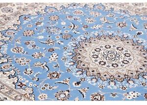 Tappeto Nain 6la Medaglione Floreale Azzurro Avorio 160x203 Cm