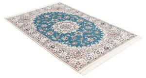 Tappeto Nain 6la Medaglione Floreale Blu Petrolio Avorio 110x164 Cm