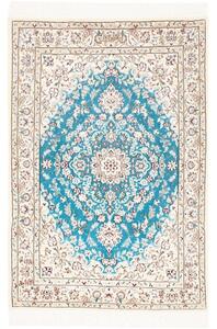 Tappeto Nain 6la Medaglione Floreale Azzurro Avorio 84x127 Cm