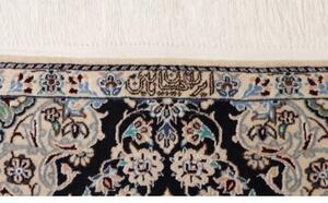 Tappeto Nain 6la Medaglione Floreale Blu Scuro Avorio Corsia 50x206 Cm