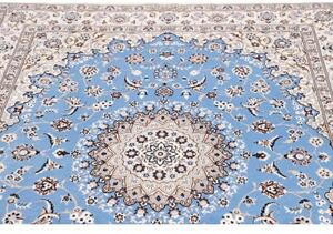 Tappeto Nain 6la Medaglione Floreale Azzurro Avorio 160x203 Cm