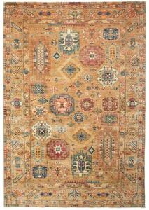 Tappeto Floralia Geometrico Ocra Blu Petrolio 167x243 Cm