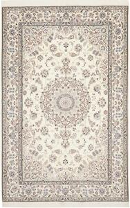 Tappeto Nain 6la Medaglione Floreale Avorio Blu 134x207 Cm